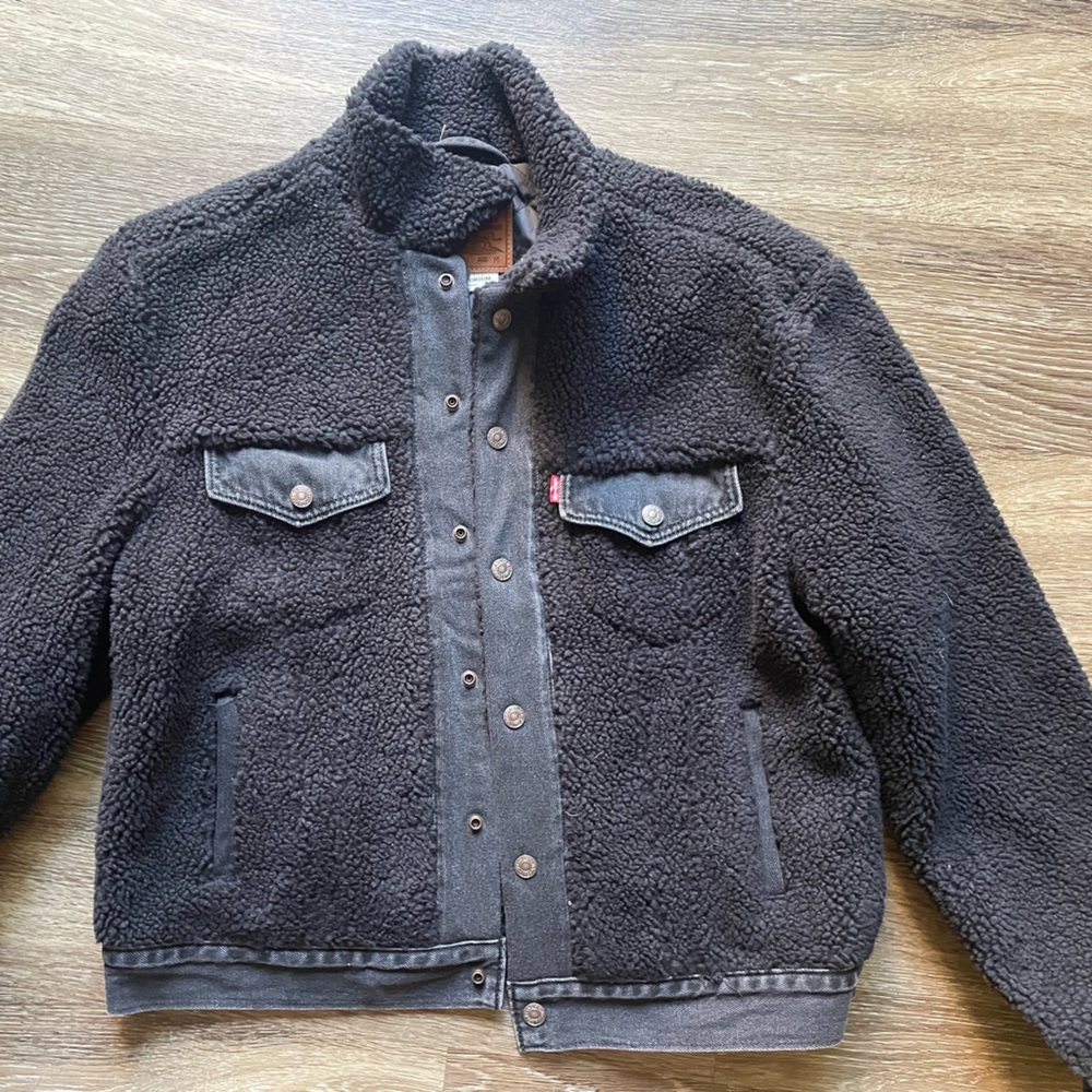Levi’s Black Sherpa Denim Jacket